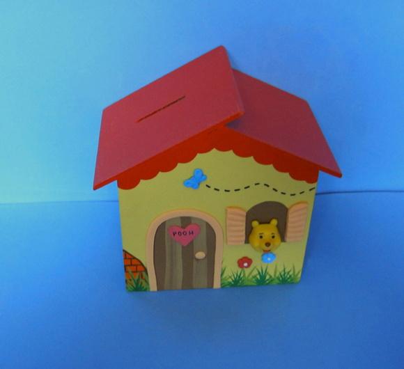 Centro de Mesa casa Cofre Ursinho Pooh mdf