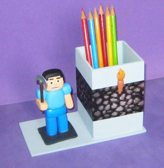 Centro de Mesa Minecraft Porta Lápis