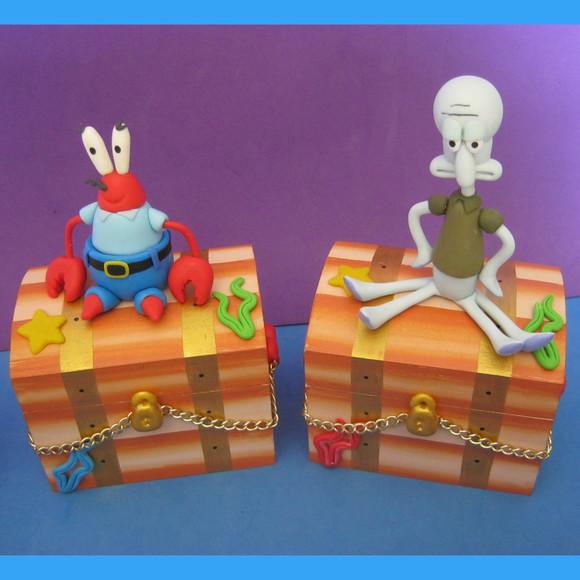 mini baú mdf Bob Esponja