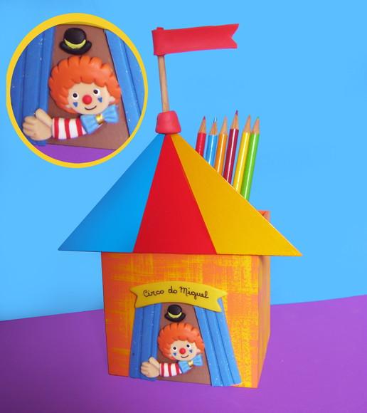Caixa tenda mdf Circo centro de mesa e lembrancinha