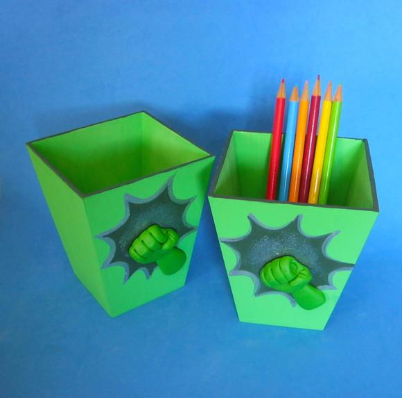 Hulk porta lápis mdf centro de mesa e lembrancinha