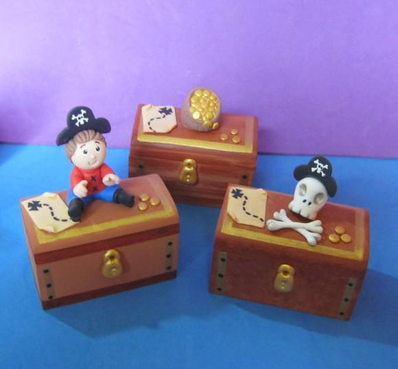 Mini Baú Pirata mdf lembrancinha