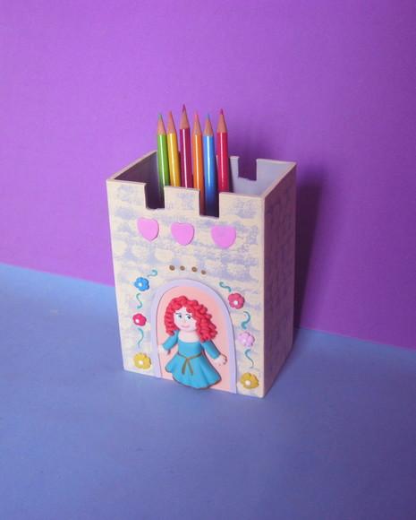 Porta Lápis mdf Princesa Valente Centro de Mesa