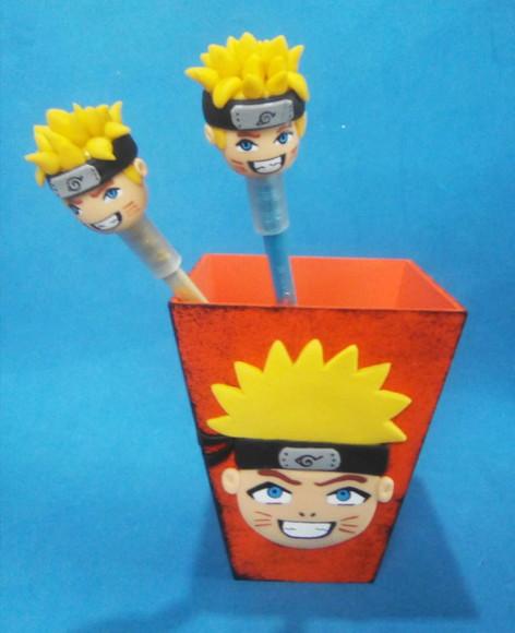 Porta Lápis Naruto com Ponteira de Lápis