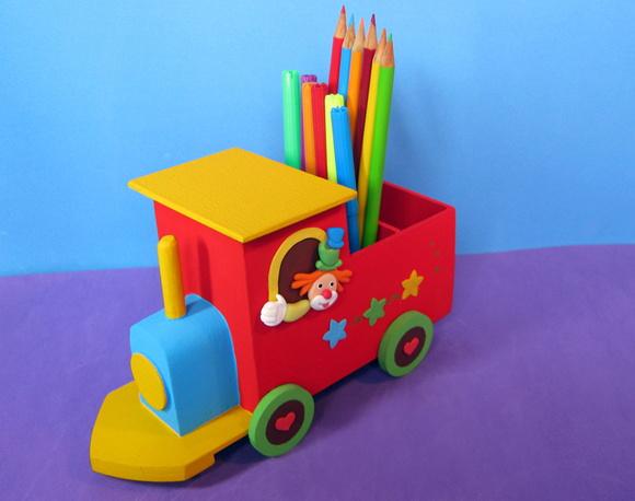 Trem mdf porta Lápis circo Centro de Mesa