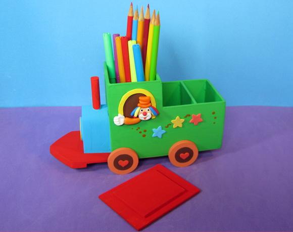 Trem Circo mdf porta Lápis palhaço Centro de Mesa e lembrancinh