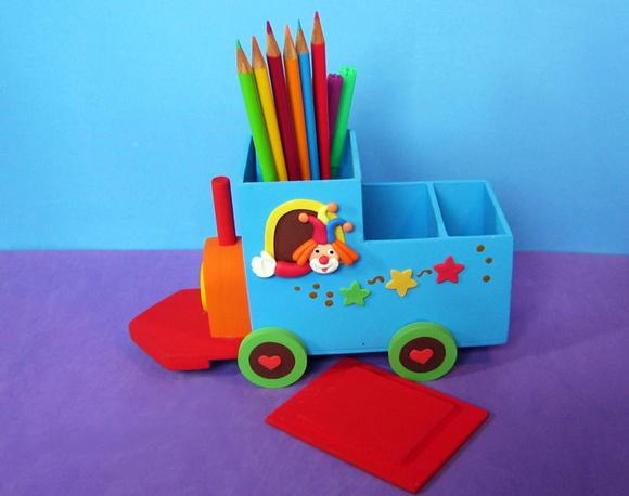 Trem Circo mdf porta Lápis palhaço Centro de Mesa e lembrancinh