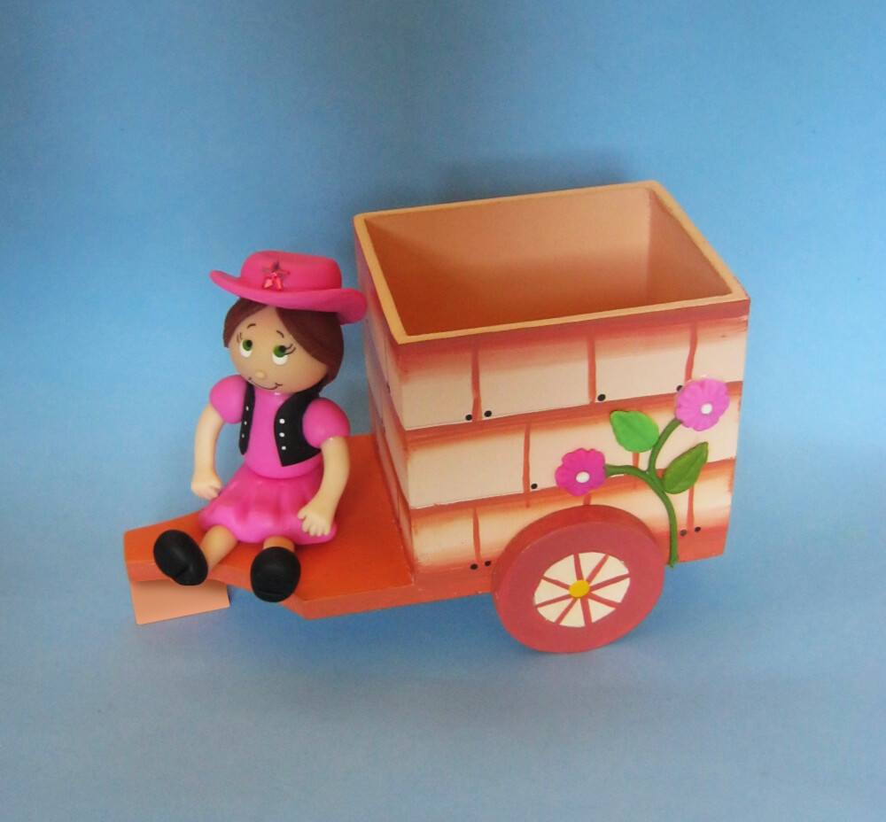 Fazendinha rosa Fashion Centro de Mesa mdf Porta Lápis  e bombom