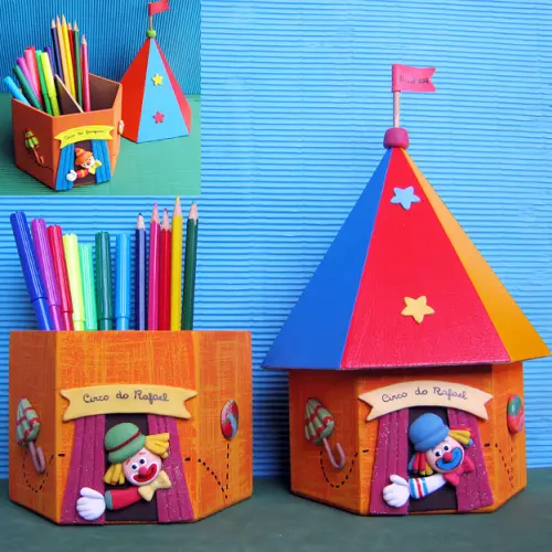Tenda de Circo porta lápis mdf  Patati Patatá
