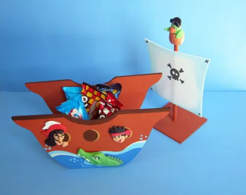 Barco Pirata Caixa mdf Centro de Mesa