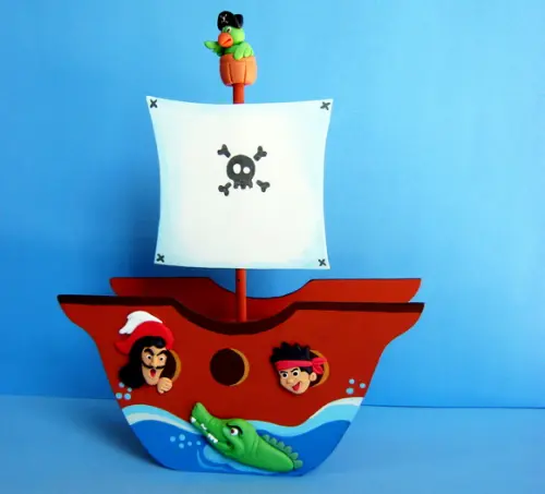 Barco Pirata Caixa mdf Centro de Mesa