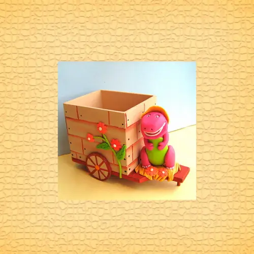 Barney porta lápis ou bombons lembrancinha mdf