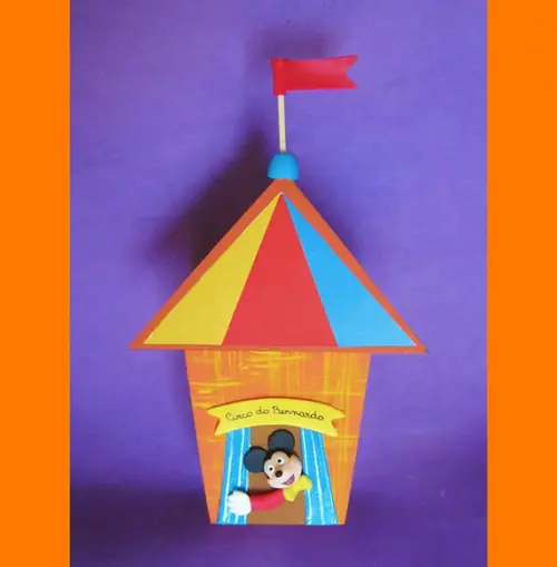 Cachepô  mdf Circo do Mickey CENTRO DE MESA