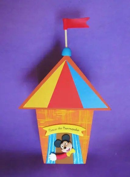 Cachepô  mdf Circo do Mickey CENTRO DE MESA