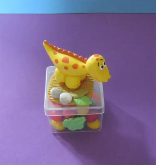 Caixa Acrílica com Dinossaurinhos lembrancinha
