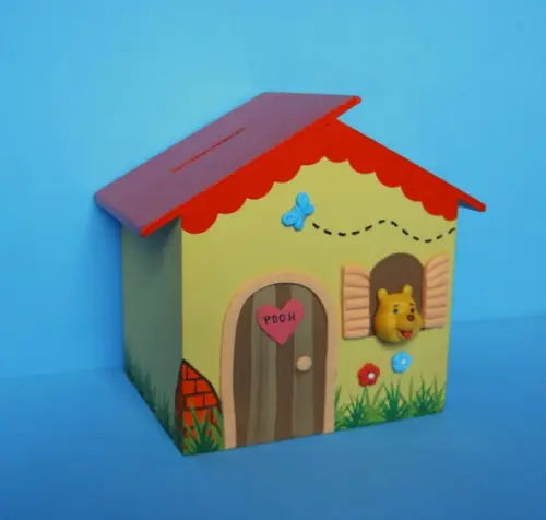 Centro de Mesa casa Cofre Ursinho Pooh mdf