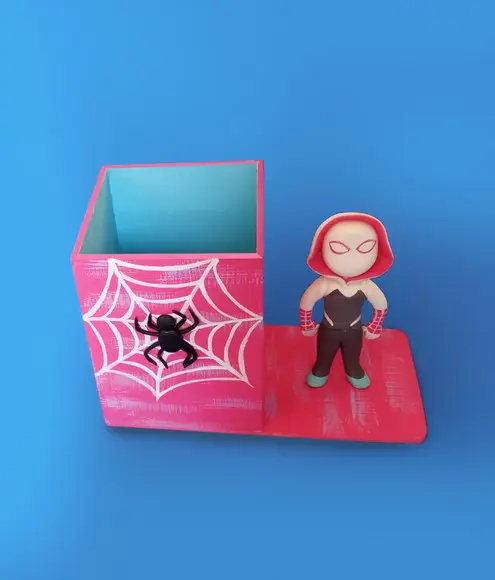 Centro de Mesa Mulher Aranha Porta Lápis mdf