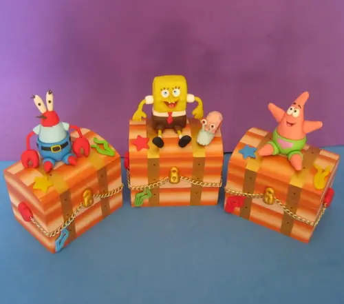mini baú mdf Bob Esponja