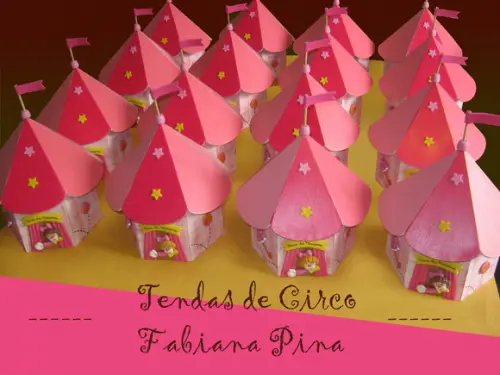 Centro de Mesa Circo Rosa Porta Lápis