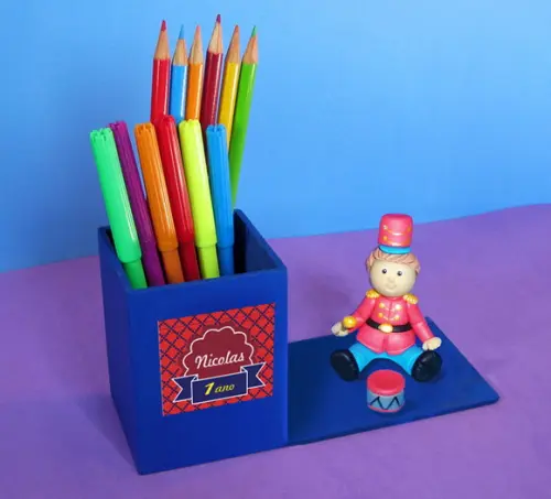 Centro de Mesa Soldadinho de Chumbo enfeite de festa porta lápis mdf