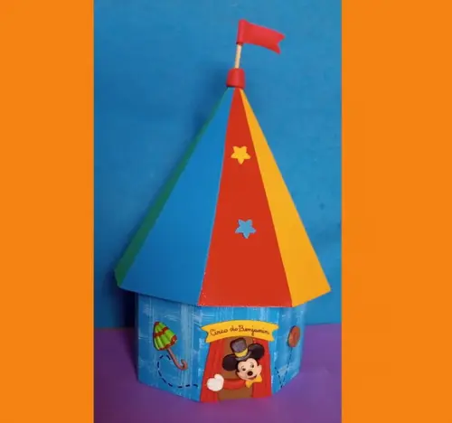 Circo do Mickey Tenda Porta Lápis Centro de Mesas  mdf