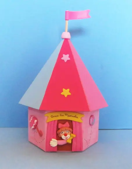 Circo Rosa Porta Lápis mdf Centro de Mesa
