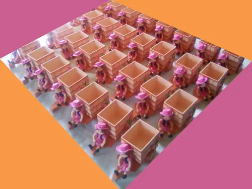 Fazendinha rosa Fashion Centro de Mesa mdf caixa lembrancinha