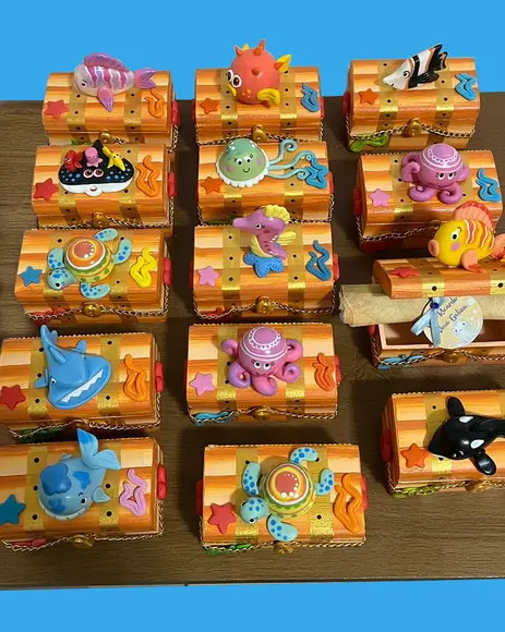 Mini Bau mdf Fundo do Mar lembrancinha