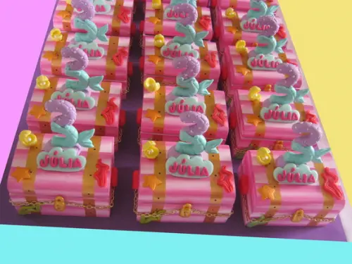 Mini baú mdf sereia lembrancinha