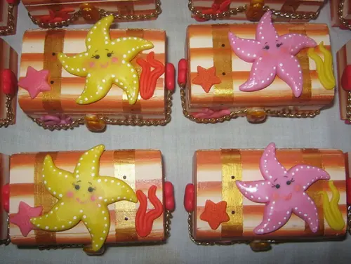 mini baú mdf estrela do mar lembrancinha