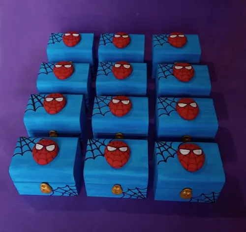 Mini Baú mdf Homem Aranha lembrancinhas