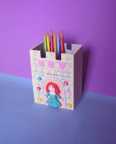 Porta Lápis mdf Princesa Valente Centro de Mesa