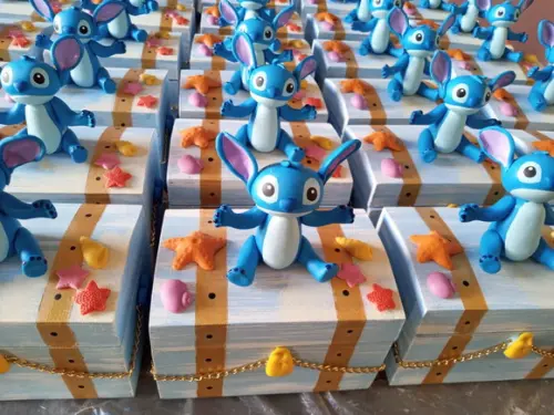 Stitch Baú mdf Centro de Mesa