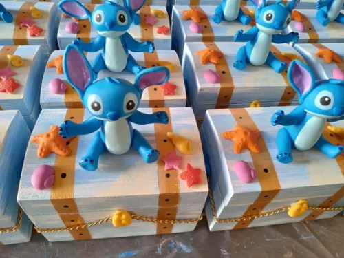 Stitch Baú mdf Centro de Mesa
