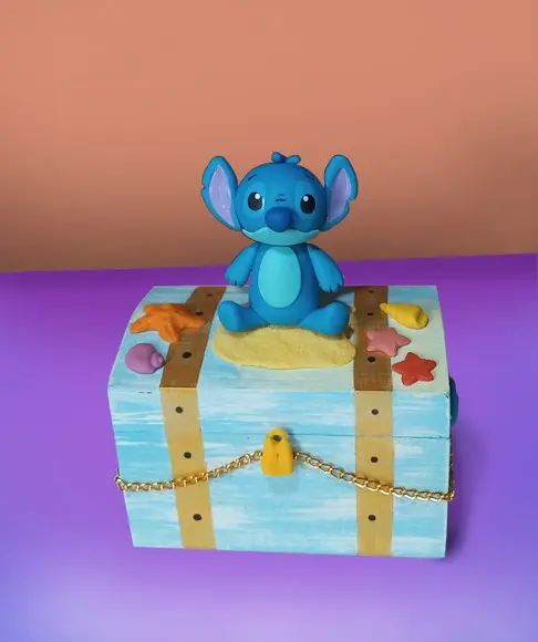 Stitch Baú mdf Centro de Mesa