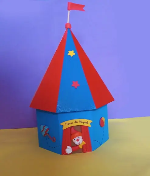 Tenda de Circo menino Porta Lápis mdf centro de Mesas e lembrancinha