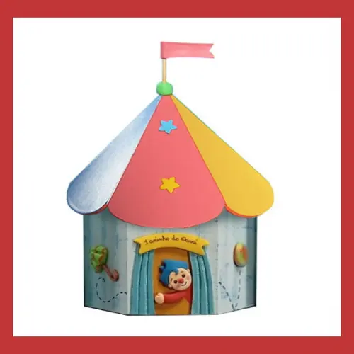 Tenda de Circo Porta Lápis Palhaço Plim Plim