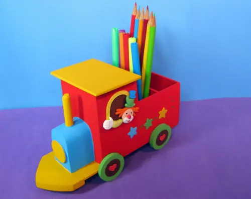Trem mdf porta Lápis circo Centro de Mesa