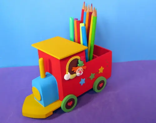 Trem Circo mdf porta Lápis palhaço Centro de Mesa e lembrancinh