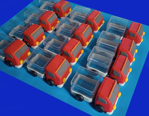 Carrinhos Caixa acrílica caminhão lembrancinha caminhoneiro e transportes