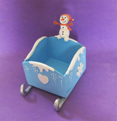 Trenó caixa mdf boneco de neve inverno centro de mesa