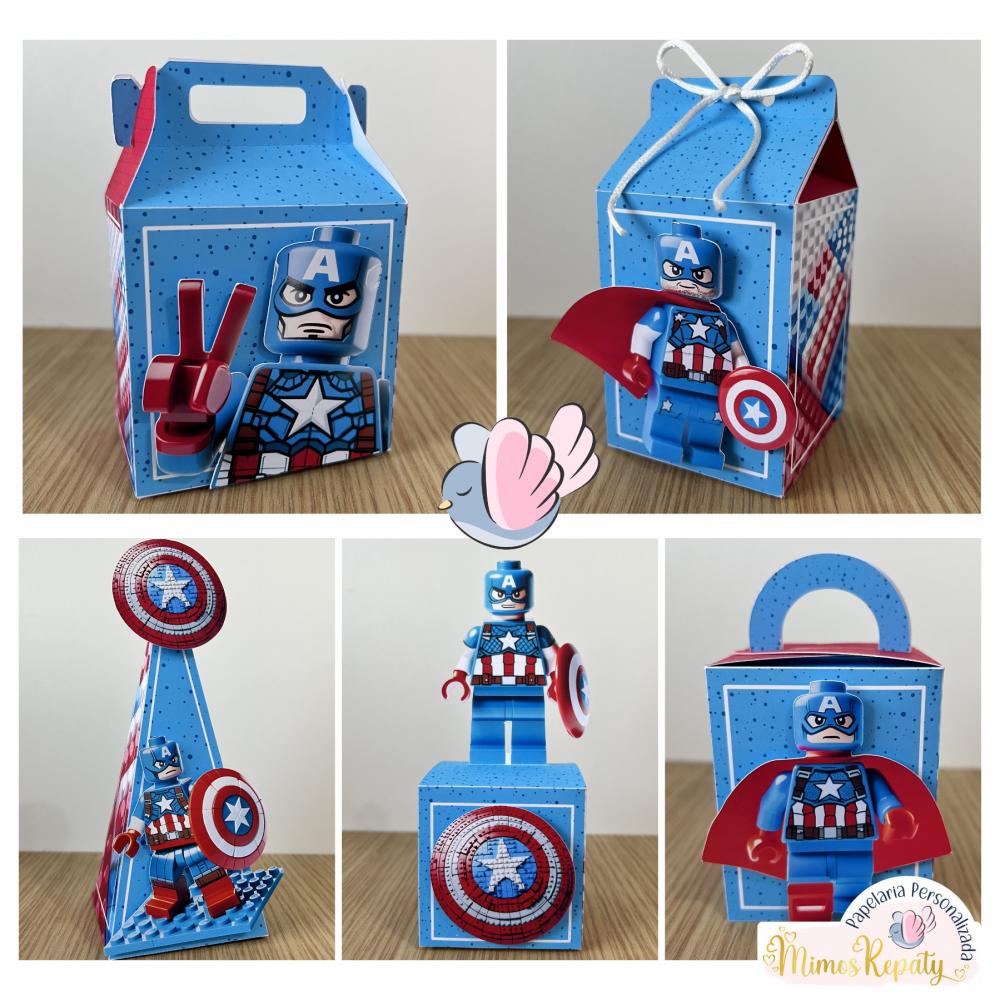 Kit Festa - Personalizado - Capitão América Lego