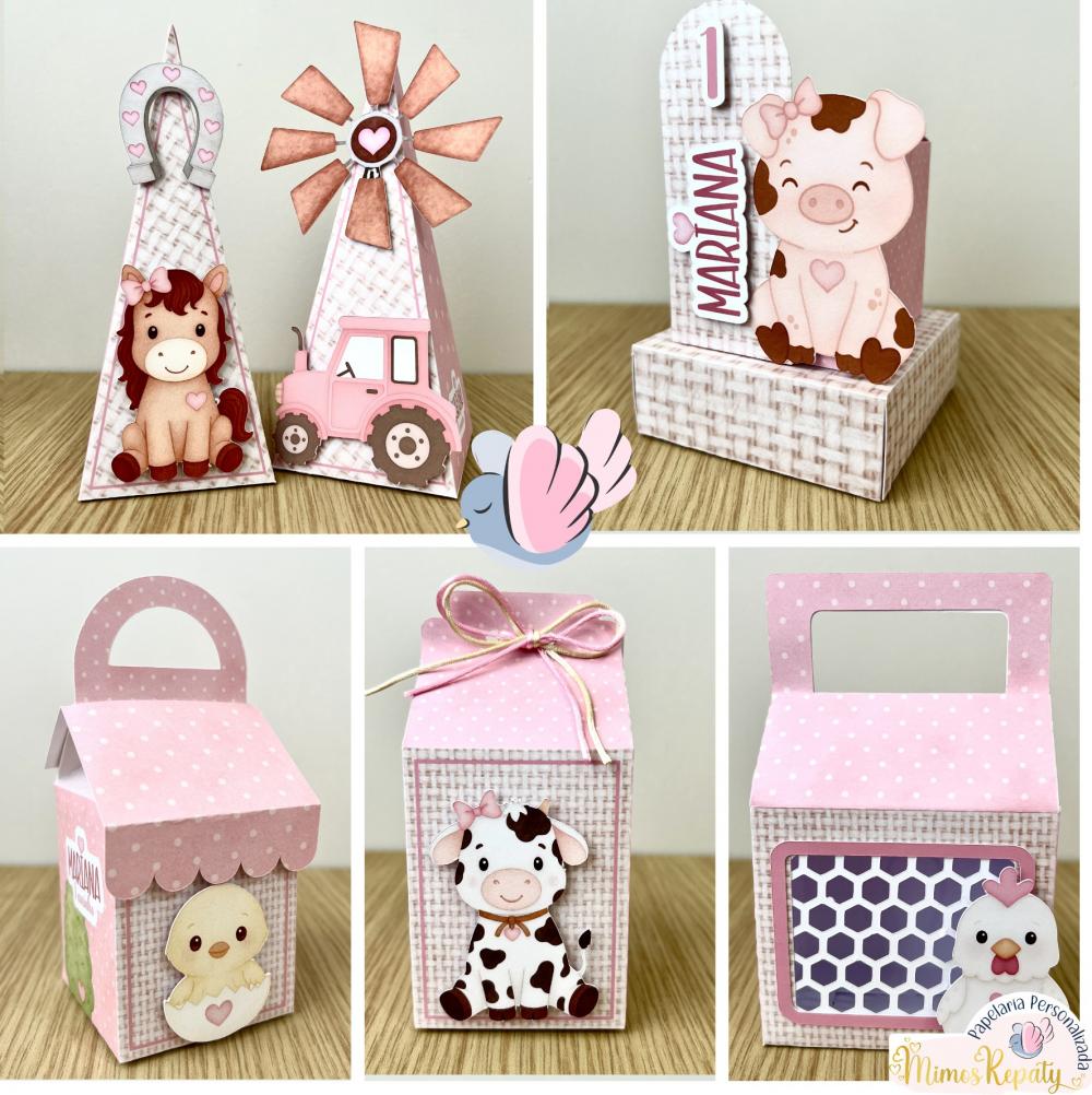 Kit Festa - Personalizado - Fazendinha Rosa