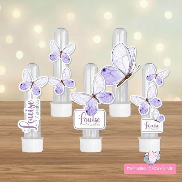 20 Apliques para Tubetes Personalizados - Borboleta Lilás