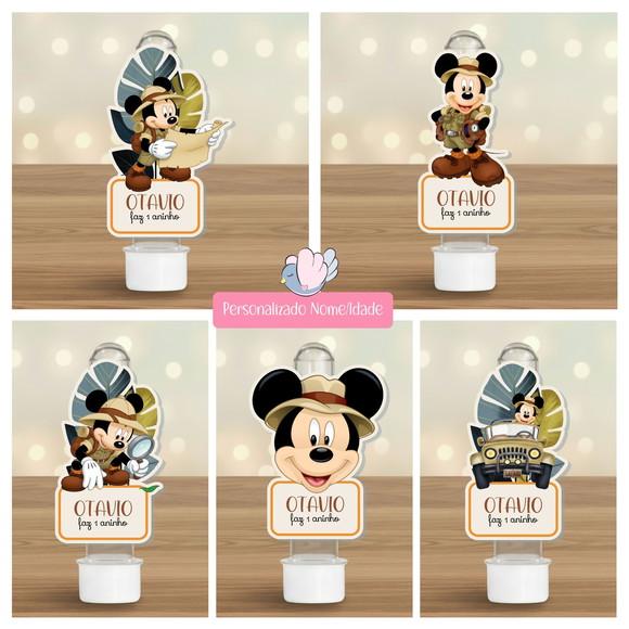 20 Apliques para Tubetes Personalizados - Mickey Safari
