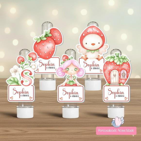 20 Apliques para Tubetes Personalizados - Moranguinho