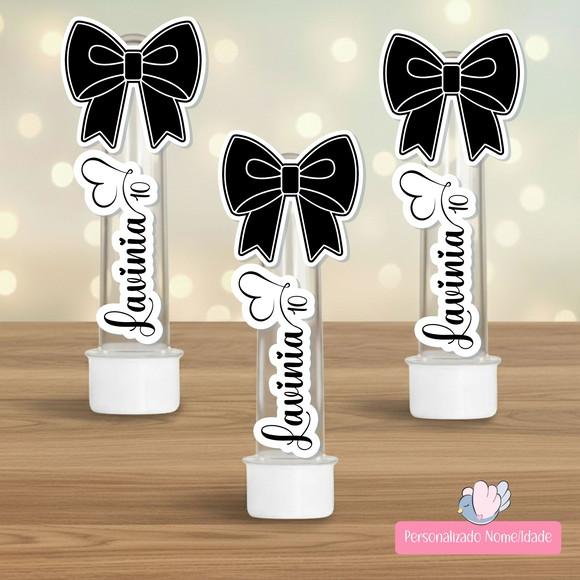 30 Apliques para Tubetes Personalizados - Laço Preto