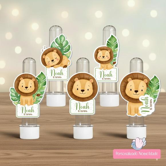 40 Apliques para Tubetes Personalizados - Leaozinho
