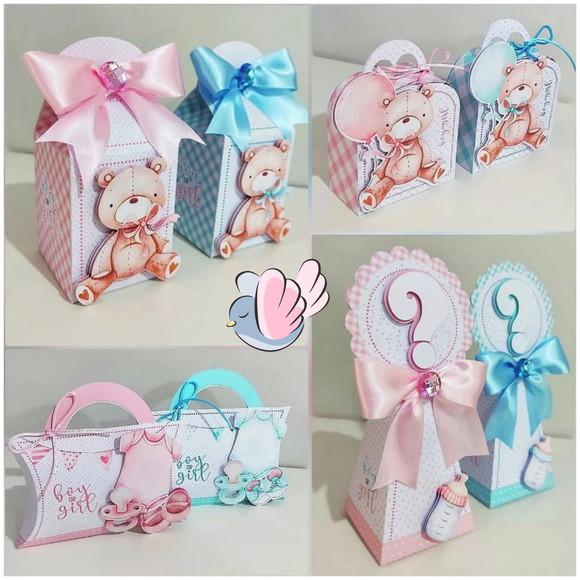 Kit Festa - Chá Revelação Azul e Rosa - 10 Itens
