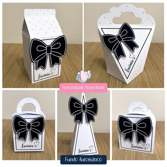 Personalizados - Caixinha - Laço Preto - 15 Itens